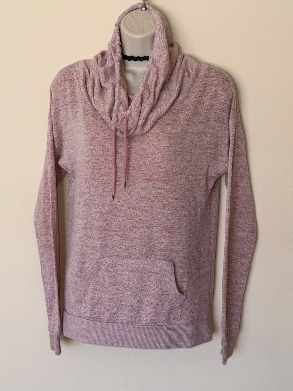 Inspired Hearts Heathered Blush Cowl Neck Hoodie